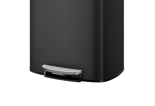 Conjunto de botes de basura metálicos 13.2 gal y 2.6 gal negro miniatura 3