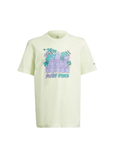 T-shirt enfant adidas vert en coton pour les journées d'école et le sport