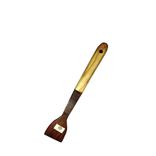 ARMAN SPOONS - Believe in Quality Dosa Roti Spatula - Genuine Teak Wood Cooking Spatula Ladles (Wooden Spatula with Handle for Pan) Nonstick (12 inch Long)