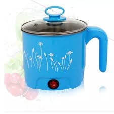 PURAM 1.8L Multi-Function Electric Cooker/Non-stick Cooking Pot With Steamer Mini Rice Cooker/Portable Pot/Travel Noodle Pot/Food Container Electric Heating Lunchbox