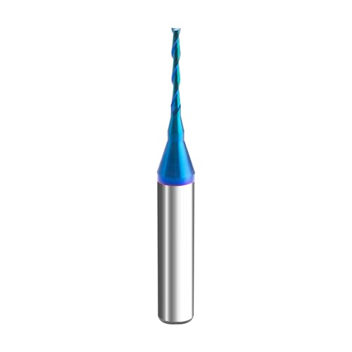 Image of Upcut Solid Carbide Spiral Plunge Router Bit 1 /4 Shank 1 /16 inch Cutting Diameter CNC Carbide Router Bit with Nano Blue Coating for Cutting,Grooving,Trimming and Engraving