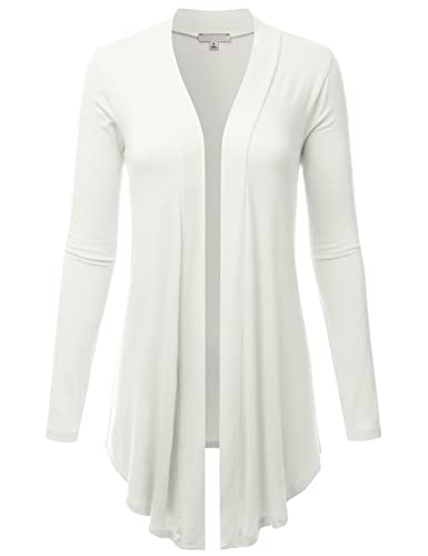 Image of LALABEE Women's Draped Open-Front Long Sleeve Light Weight Cardigan (S~3XL)