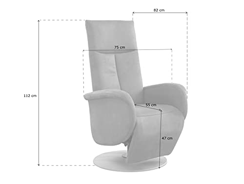 CAVADORE TV-Sessel Juba mit Akku / Fernsehsessel mit Aufstehhilfe + elektrisch verstellbarer Relaxfunktion / 2 E-Motoren / 75 x 112 x 82 / Lederoptik, Hellbraun – Bild 4
