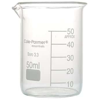 Cole-Parmer Elements Low-Form Beaker, Glass, Griffin Style, Graduated, 4000 mL