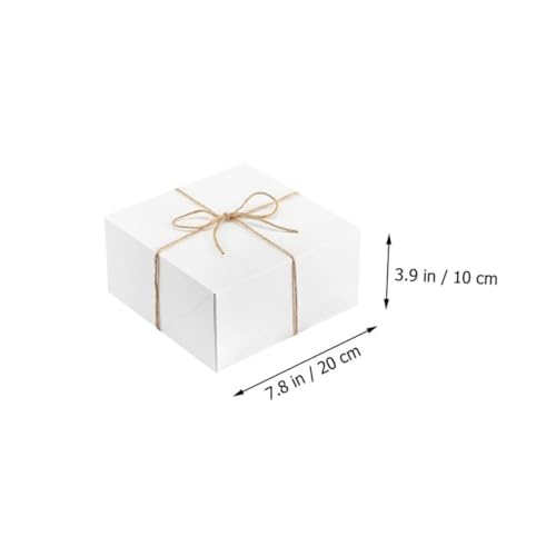 Boîtes présents carrées en papier blanc STOBAZA à structure stable - 2