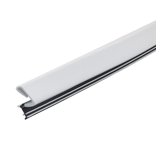 M-D Building Products 91890 84 in. White Premium Rubber Platinum™ Top and Sides Door Seal for Doors with Kerf/Channel
