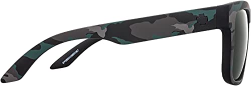 Image of Spy Optic Discord, Square Sunglasses, Color and Contrast Enhancing Lenses, Stealth Camo - HD Plus Gray Green with Black Spectra Mirror Lenses