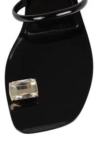 Jeffrey Campbell Black Shiny Clear Flat Sandal4