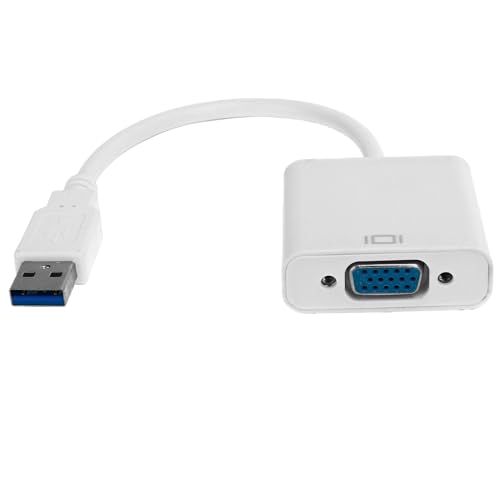ZJchao Convertisseur USB USB3.0 USB3.0 vers VGA Mâle, Câble Adaptateur HD 1080P 5Gbps, Carte Vidéo Externe Femelle 15 Broches pour PC, Ordinateur Portable,...
