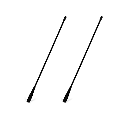 TWAYRDIO Antena Macho Sam UHF/VHF 144/430 MHz, antena Suave de látigo de Alta ganancia de 39 cm para Radio estándar de 2 vías Kenwood/YAESU/Vertex (paquete de 2)