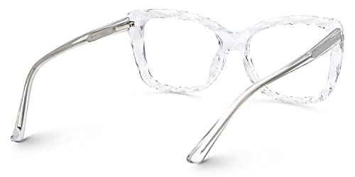 Image of VOOGLAM Rectangle Blue Light Blocking Glasses for Women Anti UV Eyestrain Eyewear Shane rectangle crystal eyeglasses