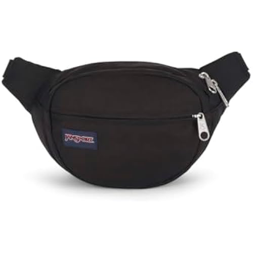 JanSport Fifth Avenue Fanny Pack Crossbody Bags for Women, Men - Stylish, Durable Waist Bag with Adjustable Belt, Main Zippered Pocket, Quick Stash Pocket, Travel Essentials, Black