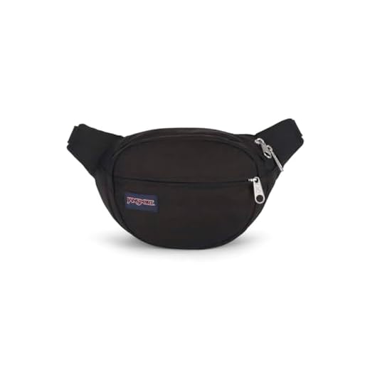 JanSport Fifth Avenue Fanny Pack Crossbody Bags for Women, Men, Black - Stylish, Durable Waist Bag with Adjustable Belt, Main Zippered Pocket, Quick Stash Pocket - Premium Travel Essentials