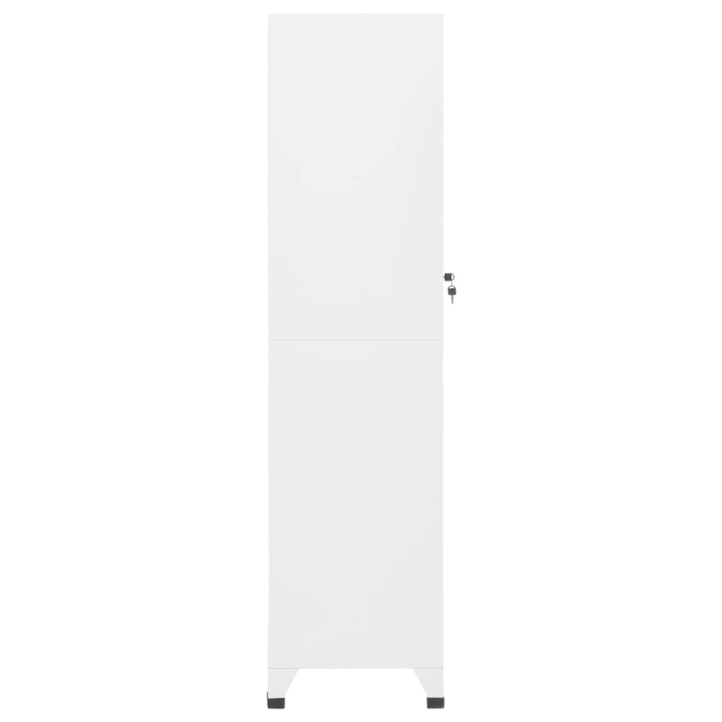 vidaXL Schließfachschrank Spind Schrank Umkleideschrank Metallschrank Fächerschrank Aktenschrank Büroschrank Lagerschrank Weiß 38x45x180cm Stahl