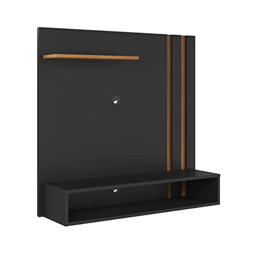 Painel Para Tv 32 Polegadas Sun Dubai Wood Luxo (Preto/Nature)