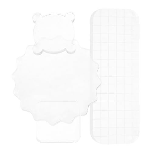 HOODANCOS 4 Pack Acrylic Stamping Blocks Grid Lines for Accurate Design Placement