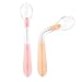 Vicloon Cucchiaino Svezzamento, Cucchiaino Silicone Neonato senza BPA, Cucchiai per Bambini con Funzione Pieghevole, Cucchiaio Da Addestramento Per L'alimentazione Del Bambino, 2 Pezzi (Giallo e Rosa)