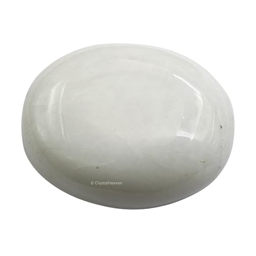Image of Certified White Agate Snow Quartz Crystal Palm Pebbles Stones for Anxiety Stress Relief Massage - AAA Grade Original Healing Gemstone Agate Palm Stone for Yoga Meditation Spiritual Reiki Feng Shui