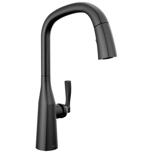 Delta Faucet Stryke Matte Black Kitchen Faucet Black, Kitchen Faucets with Pull Down Sprayer, Kitchen Sink Faucet, Faucet for Kitchen Sink, Magnetic Docking Spray Head, Matte Black 9176-BL-DST