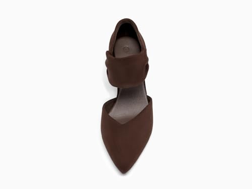 Image of Coutgo Womens Low Kitten Heel Dress Shoes Pointed Toe Slip on Ankle Strap Cutout Elegant Party Wedding Pumps