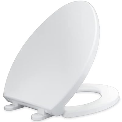 CYRRET Elongated Toilet Seat Slow Close, Easy to Install and Clean, Durable Plastic, White, Replacement Toilet Seats, Fits Standard Elongated, Obling or Oval Toilets