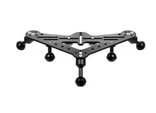 Professional Camera Base Tray with 5 Support Feet, Black Aluminum Photography Mount