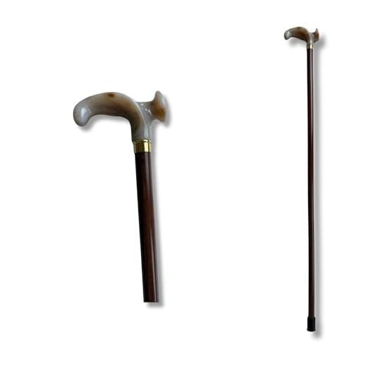 Delfa Gehstock, Spazierstock anatomischer Griff für die Linke Hand in Marmor Optik, Gehhilfe