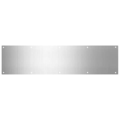 GALOFAY Door Metal Kick Plate 28 inches Aluminum Decorative Plates Protector for 30 inches Front Doors, 18 Ga Thickness 6"x 28", Silver Cover