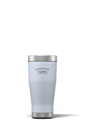 Thermos - Icon Harebell Blue Travel Tumbler (470ml), Reusable Insulated Stainless Steel Coffee Cup for Hot or Cold Drinks, Vacuum Sealed Water Flask with a Leak-Proof Lid, 7hr Hot/22hr Cold