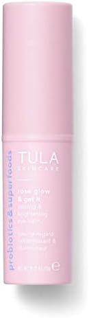 TULA Skin Care Rose Glow & Get It Cooling & Brightening Eye Balm | Dark Circle Under Eye Treatment, Instantly Hydrate and Brighten Undereye Area, Perfect to Use On-the-go | 0.35 oz.