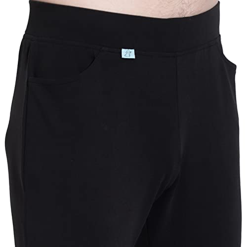 Image of RABBY Men's Poly Cotton Regular Fit Solid Track Pants