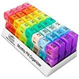 Monthly Pill Organizer - Am/Pm Daily Pill Organizer 32 Compartments for Each Day, Pill Dispenser and Dispenser Caddy That Helps You Organize Your Life, Perfect for Supplements and Medication by MEDca