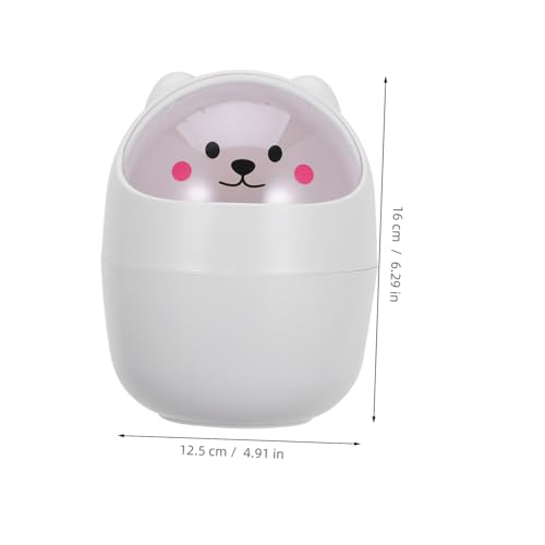 Mini caneca de basura rectángular blanca de plástico miniatura 2