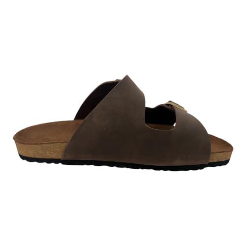 Image of Heritage - Premium Leather Two-Strap Comfort Sandal | Genuine Leather | Brown | UK 4-9 (EU 37-43)