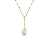 Colgantes de Femenina, Collar de Oro de 18 km Topaz Ovalado 18 Pulgadas