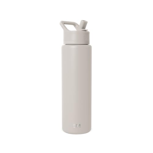 Simple Modern Water Bottle with Straw Lid | Vacuum Insulated Stainless Steel Metal Thermos | Reusable Leak Proof BPA-Free Flask for Sports Gym | Summit Collection | 30oz Almond Birch