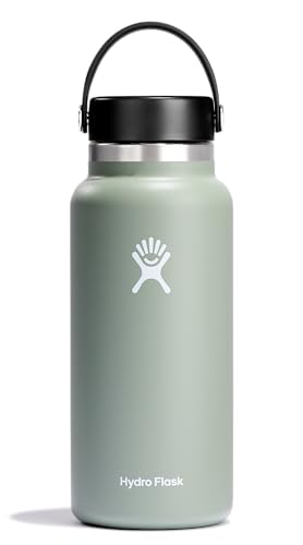 Image of Hydro Flask Water Bottle - Insulated Stainless Steel - Wide Mouth Flex Lid, Non Spill, Leakproof and Refillable in 32 Oz Agave