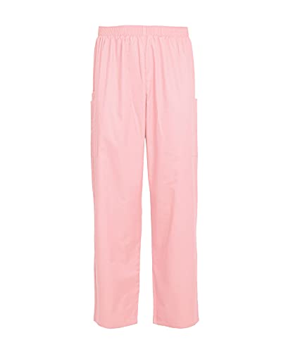 Men's Scrub Pants Full Elastic Waist Cargo Scrub Pant Pale Pink