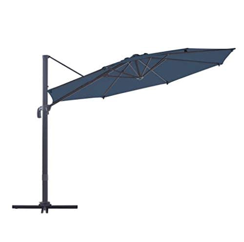 LE CONTE Lyon 10 ft. Cantilever Umbrella with 360 Degree Rotation | Outdoor Aluminum Offset Patio Umbrella Market Hanging Umbrellas | Solution Dyed Fabric, Tilting and Cross Base (Classic Blue)