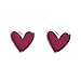 Agatha Ruiz de la Prada Sterling Silver small magenta enamel heart post earrings. Only for teenagers 13 and older.