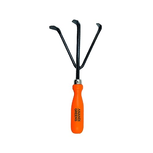 Image of Anandi Green's Metal Agriculture Garden Spectacular Heavy Duty Hand Cultivator with Plastic Handle for Gardening, Soil Loosening & Weeding
