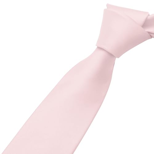 Image of KOOELLE Men's Ties Solid Pure Color Plain Neckties Formal Black Ties For Men