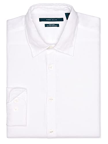 Perry Ellis Men's Roll Sleeve 100% Linen Button-Down Shirt (Size X-Small - 5X Big & Tall)3