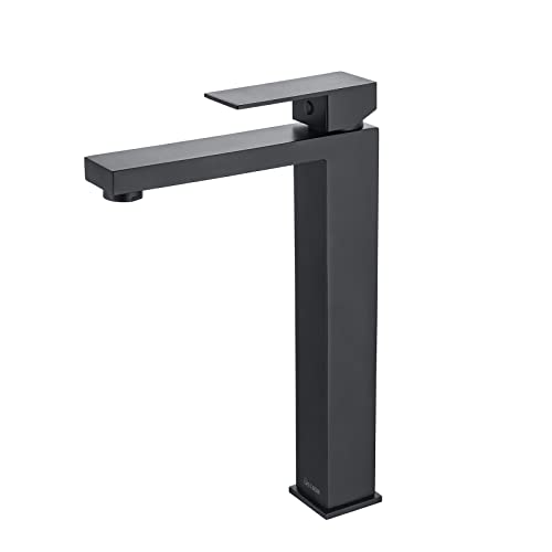 Detbom Grifo De Baño Negro Mate, Grifo Extra Alto Con Altura De Salida De 250 Mm Para Lavabo, Grifo De Lavabo Detbom Grifo De Baño Negro Mate, Grifo Extra Alto Con Altura De Salida De 250 Mm Para Lavabo, Grifo De Lavabo