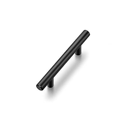Image of Ravinte 1 Pack | 6'' Cabinet Pulls Matte Black Stainless Steel Kitchen Drawer Pulls Cupboard Pulls Cabinet Handles 6 inchLength with 3.75 inch Hole Center