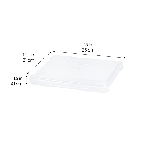IRIS USA Board Game Storage Craft Organizer Box with Snap-Tight Latch Lid, 10-Pack Portable Plastic Case Bin for Puzzles, Magazines, Hobbies, Art Supplies, Fits 8.5" x 11" & A4 Papers, Slim, Clear