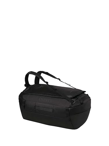 Osprey Transporter 65L Lightweight Travel Duffel Bag - Water Resistant Durable Gear Bag for Men and Women, Raven Black