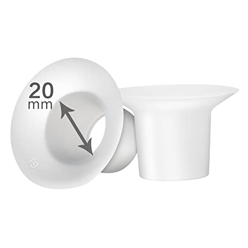 LOZAEVE 20mm Flange Inserts Compatible with 28mm Maymom / Spectra S1, S2 & 27mm Medela PersonalFit Flex, Harmony, Freestyle, Swing Maxi Breast Shields; Reduce 27/28mm Nipple Tunnel Down to 20mm, 2pcs