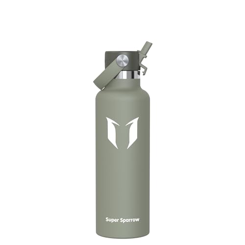 Super Sparrow Botella Agua Acero Inoxidable - Botellas Termica 750ml - Sin BPA - Termo Cantimplora con Pajita Vacío, para Deporte, Viaje, Escuela, Exterior, Oficina, Gimnasio
