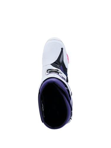 Image of Alpinestars Tech 10 Boots, High-Performance Motocross Boots, CE-Certified, 10, White /Violet /Navy blue /Pink Fluo